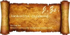 Jankovits Zsigmond névjegykártya